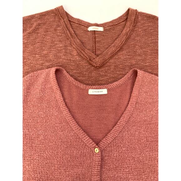 Cherish Tops - Bundle 2 - Cherish Womens Tops Sz Small Mauve Pink Tones Long Sleeves Oversized